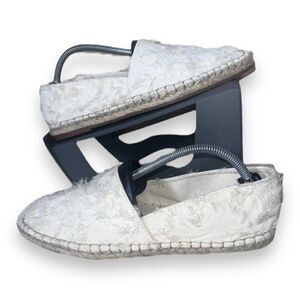 Zara Zapato Plan White Flats Espadrille Women's 7.5